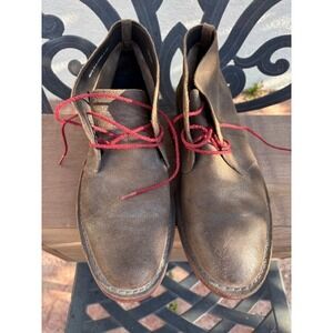 Cole Haan Mens Brown Suede Chukka Boots Red Laces C09565 Size 8.5 M